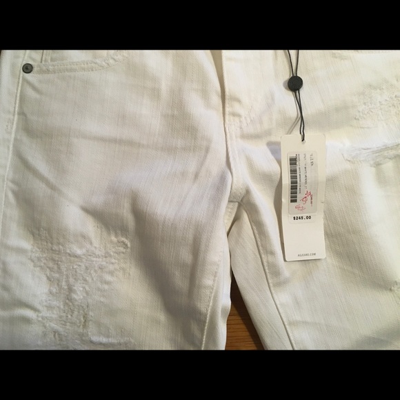 NWT AG Andriano Goldschmied Distressed White Jeans - Picture 4 of 9